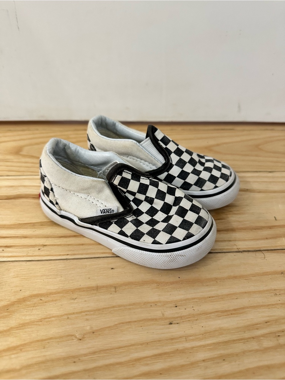 Vans Kids Slip-On Checkerboard Sneakers - Black & White
